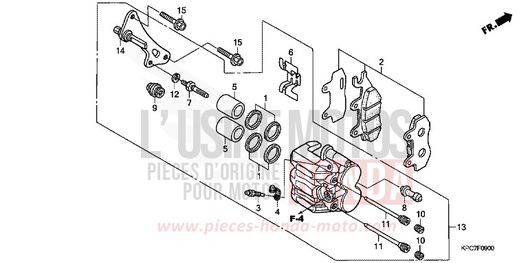 FRONT BRAKE CALIPER for Varadero 125 SPANGLE SILVER METALLIC (NHA49) from 2009